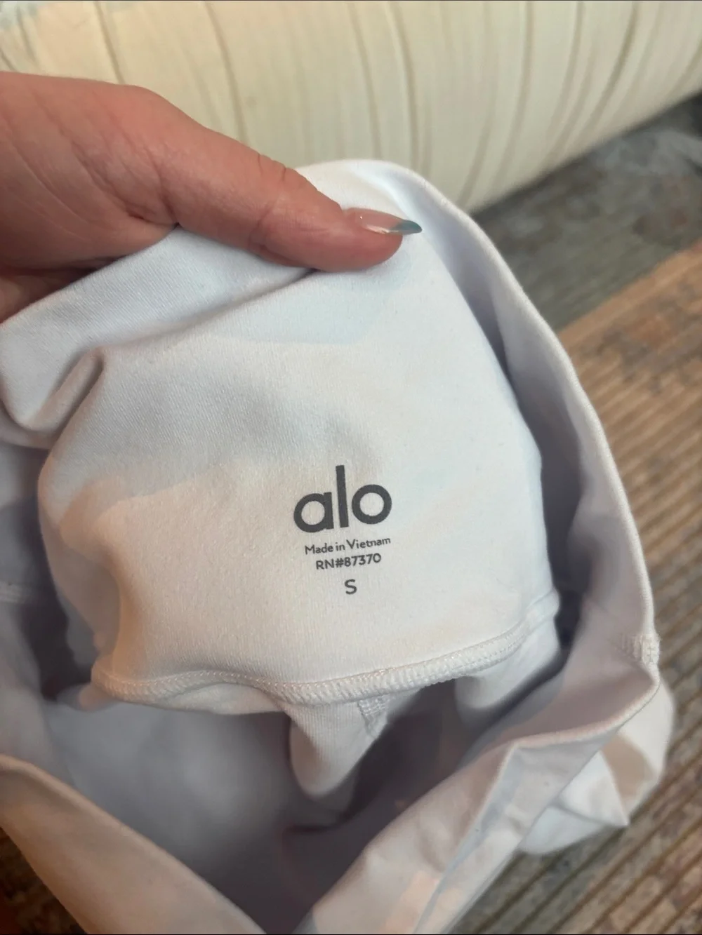 ALO Yoga White High-Waist Bike Shorts